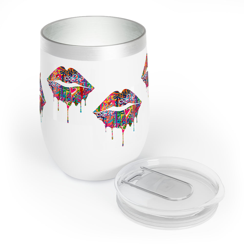 Wine Tumbler Love Lips Design - 12 oz