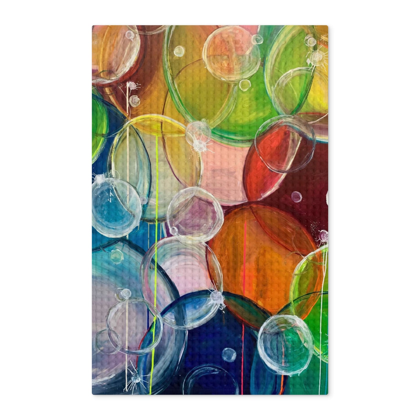 
                  
                    Waffle Weave Double-Sided Tea Towel — Colorful Champagne 'Pour Decisions' & Bubble Art
                  
                