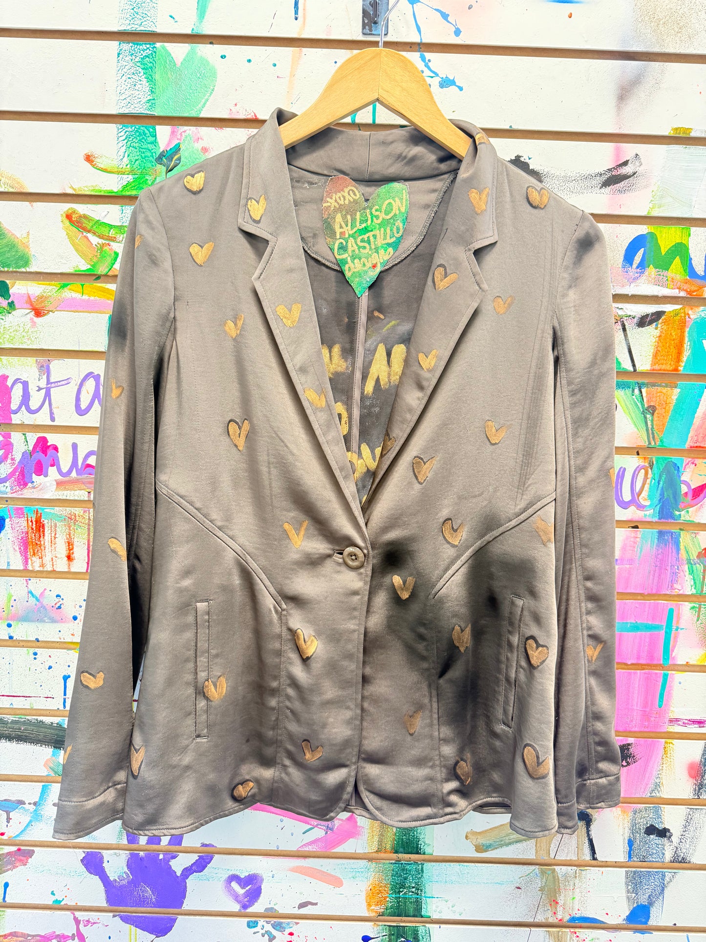 
                  
                    Create More Love-Satin Blazer
                  
                