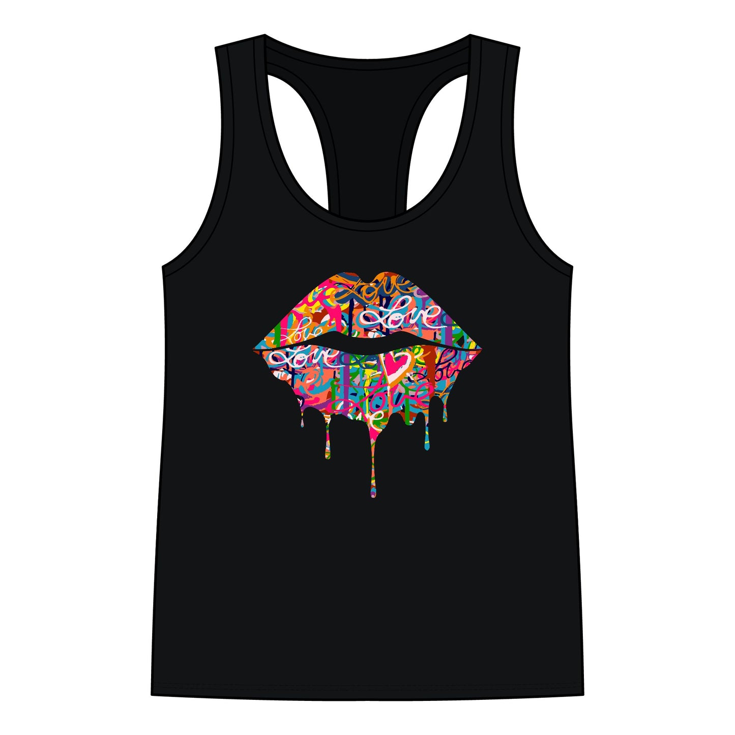 
                  
                    Unisex Graffiti Drip Lip Racerback Tank
                  
                