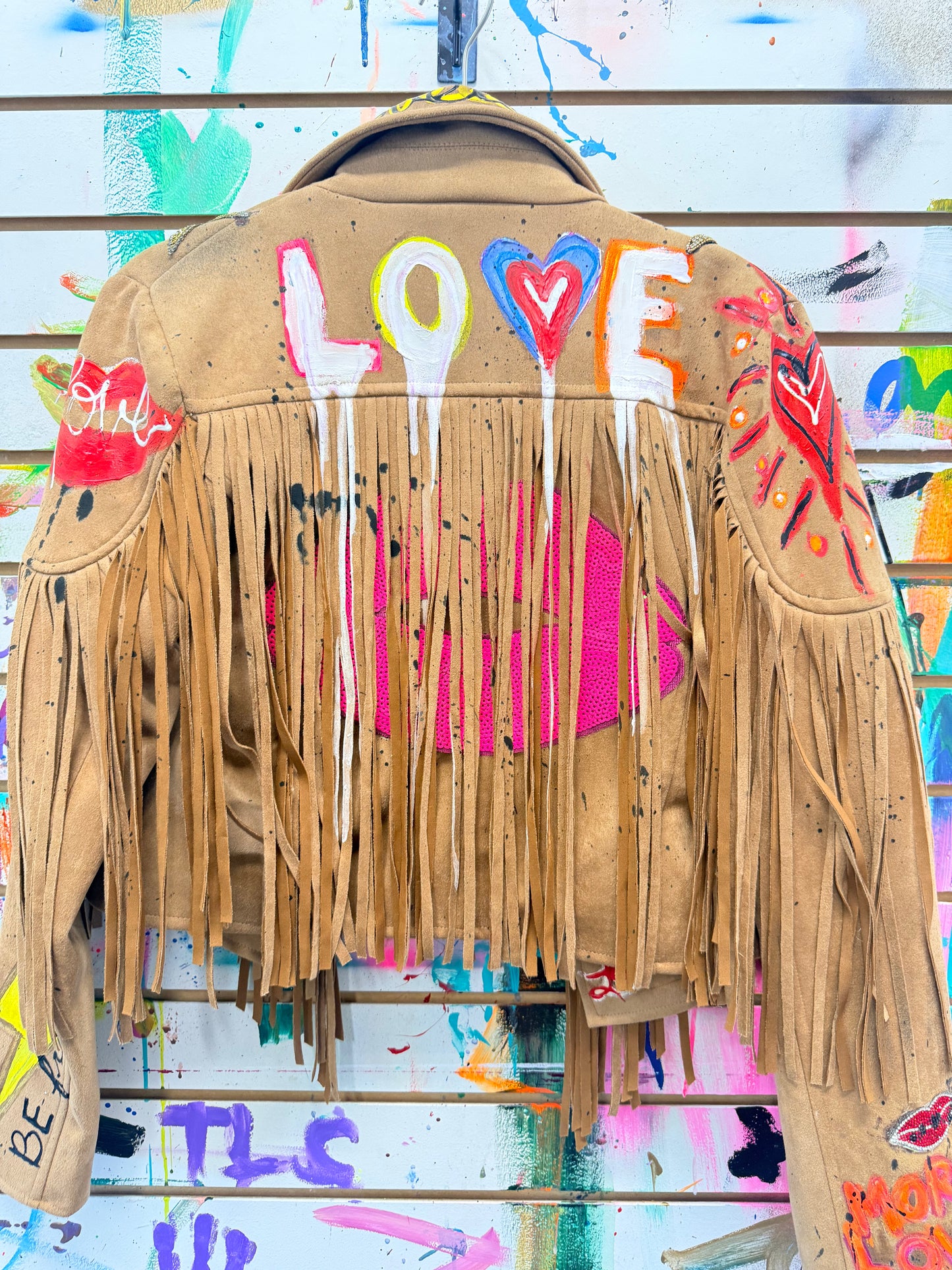 
                  
                    Suede fringe Love jacket
                  
                