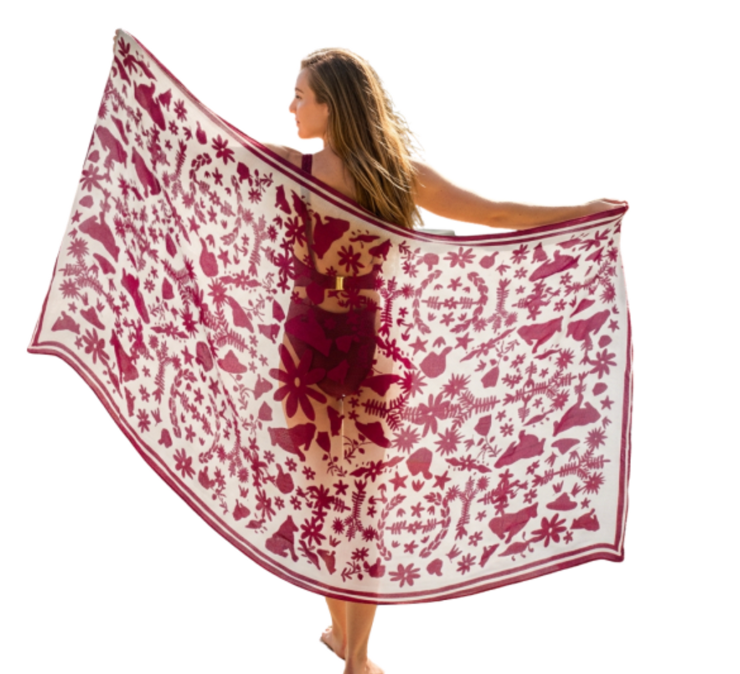 
                  
                    Burgundy and white wrap
                  
                